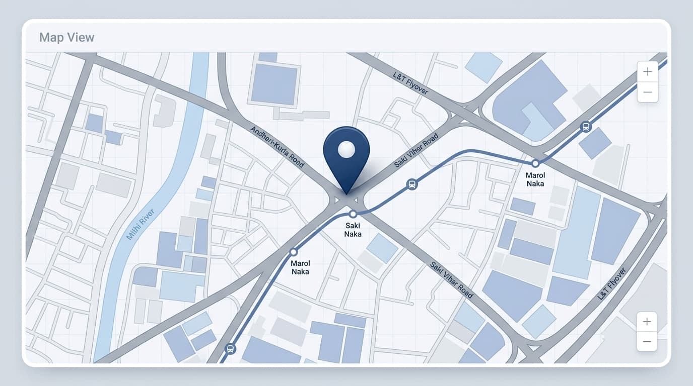 Head Office location map in Saki Naka, Andheri East, Mumbai